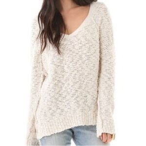 Free people, Songbird oversized ivory sweater v-neck